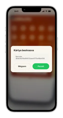 Kártya beolvasva